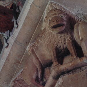 Lions at the narthex column capital 14