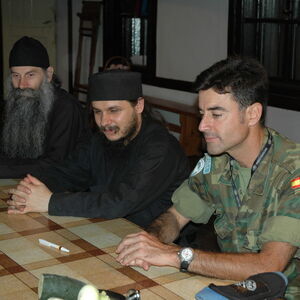 KFOR Spanish Major visiting the Monastery 1