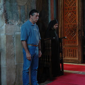 John and Father Damaskin at the Church Service