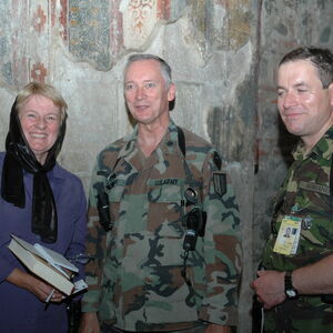 Jen with an American and Romanian KFOR Officers 1