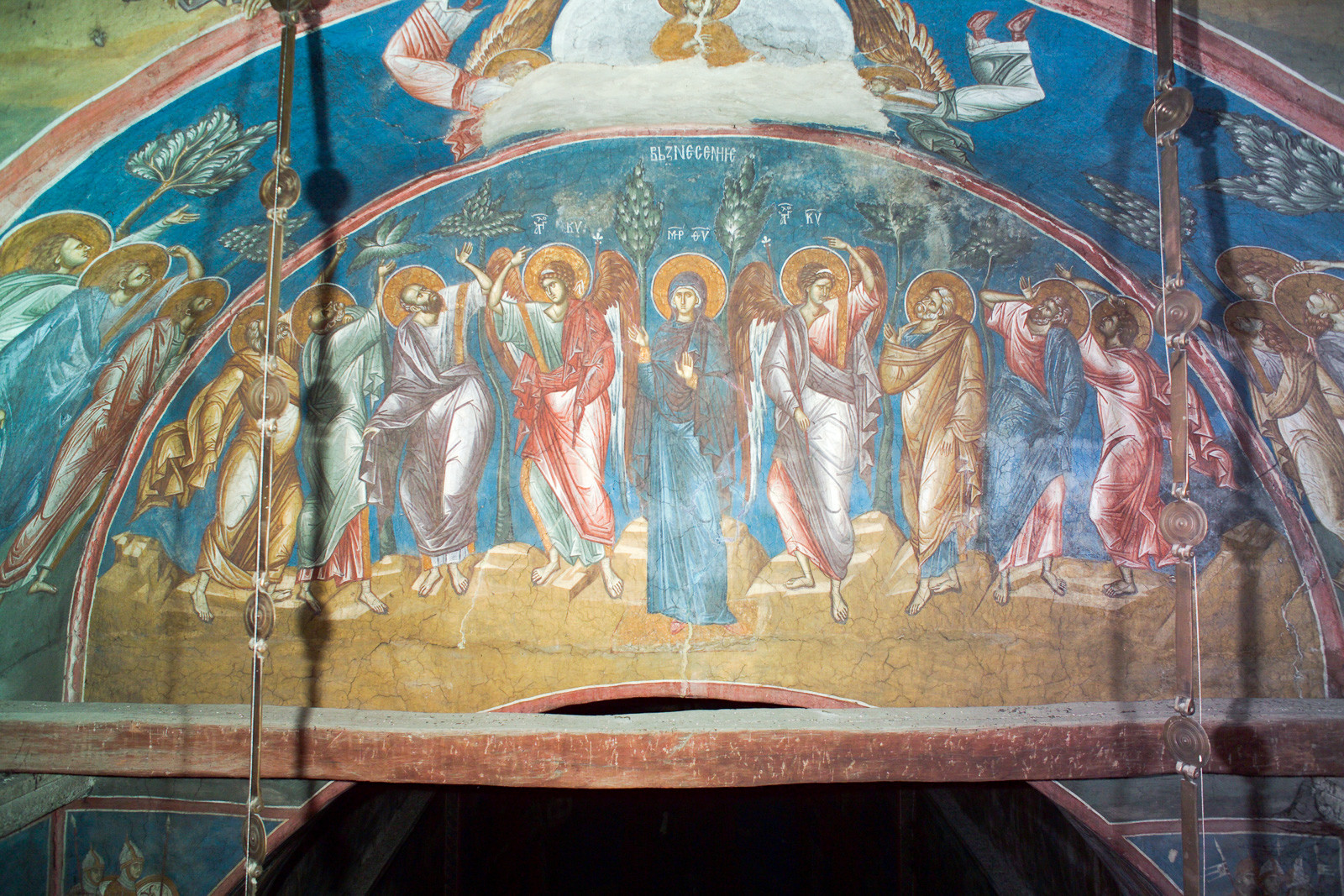 Богородица, два арханђела и шест апостола из Вазнесења Христовог