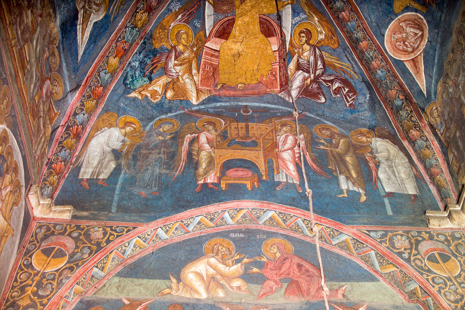 195,201 Christ in the Mandorla Carried by Two Angels, Hetoimasia and Adam and Eve