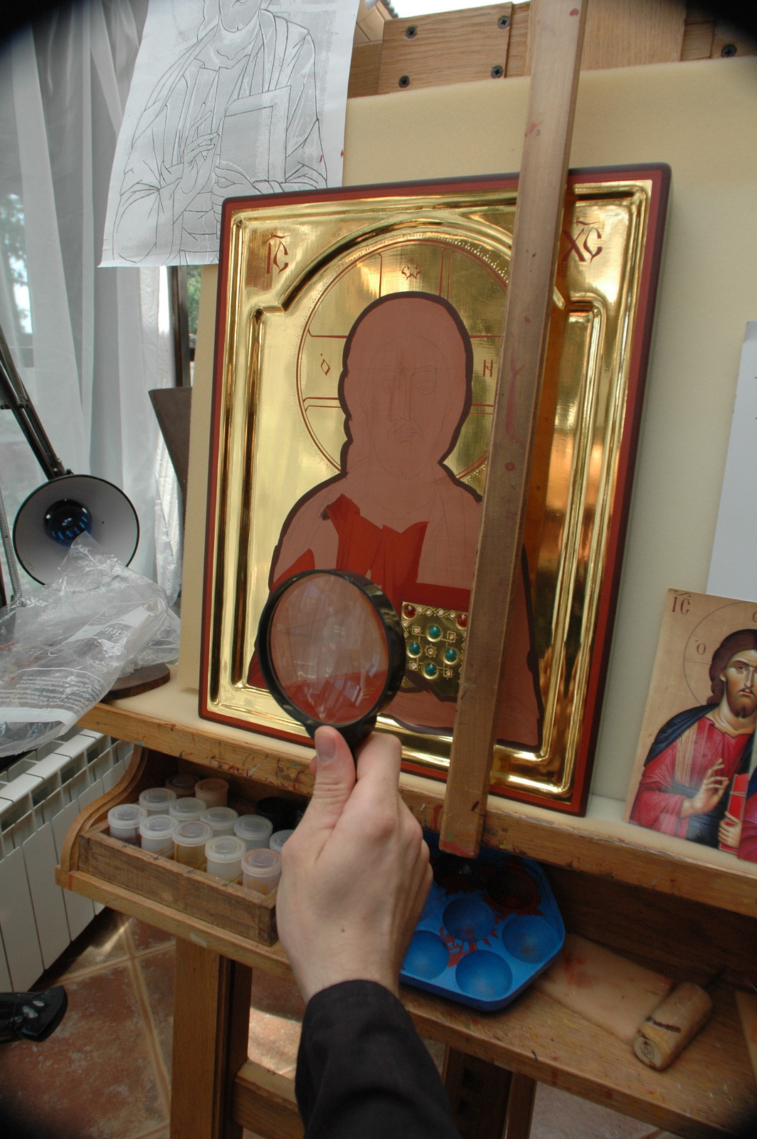 Father Ilarion painting icons 9