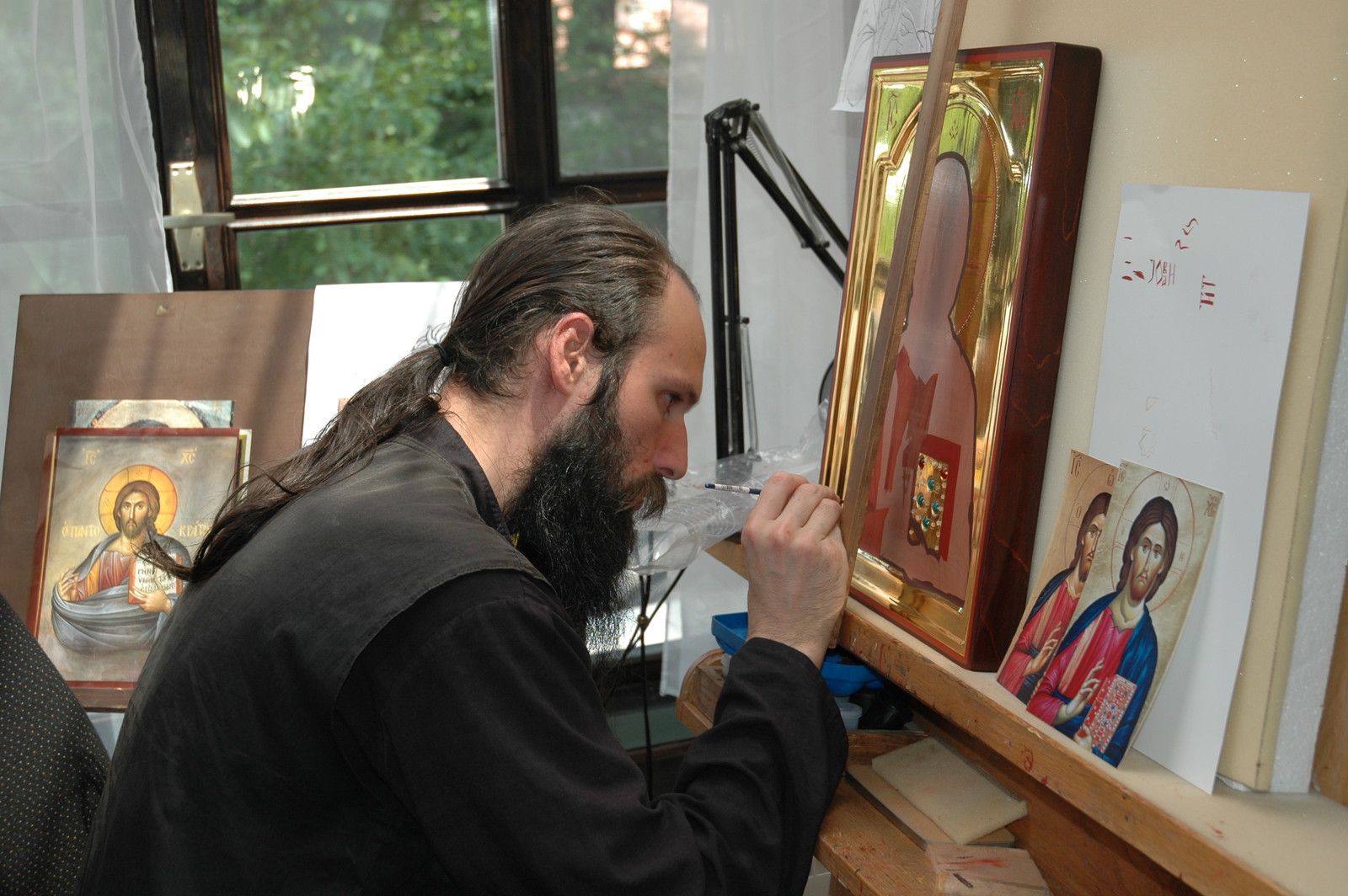 Father Ilarion painting icons 19