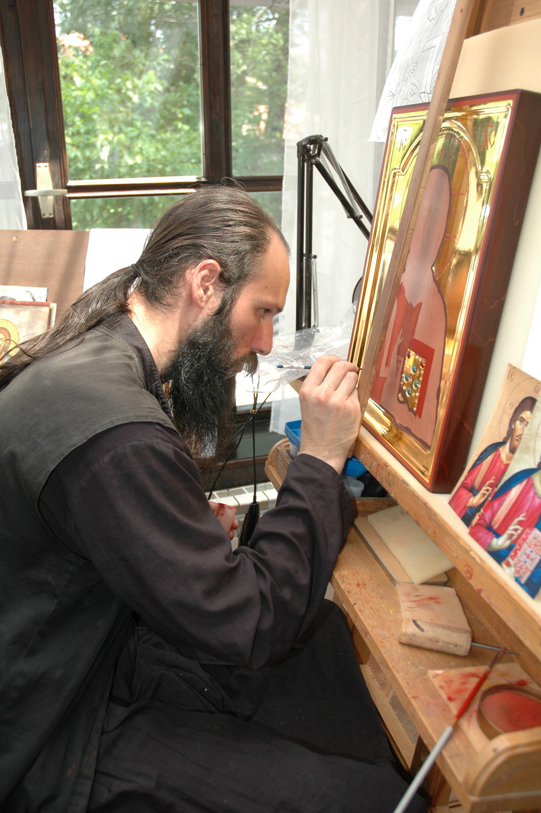 Father Ilarion painting icons 20