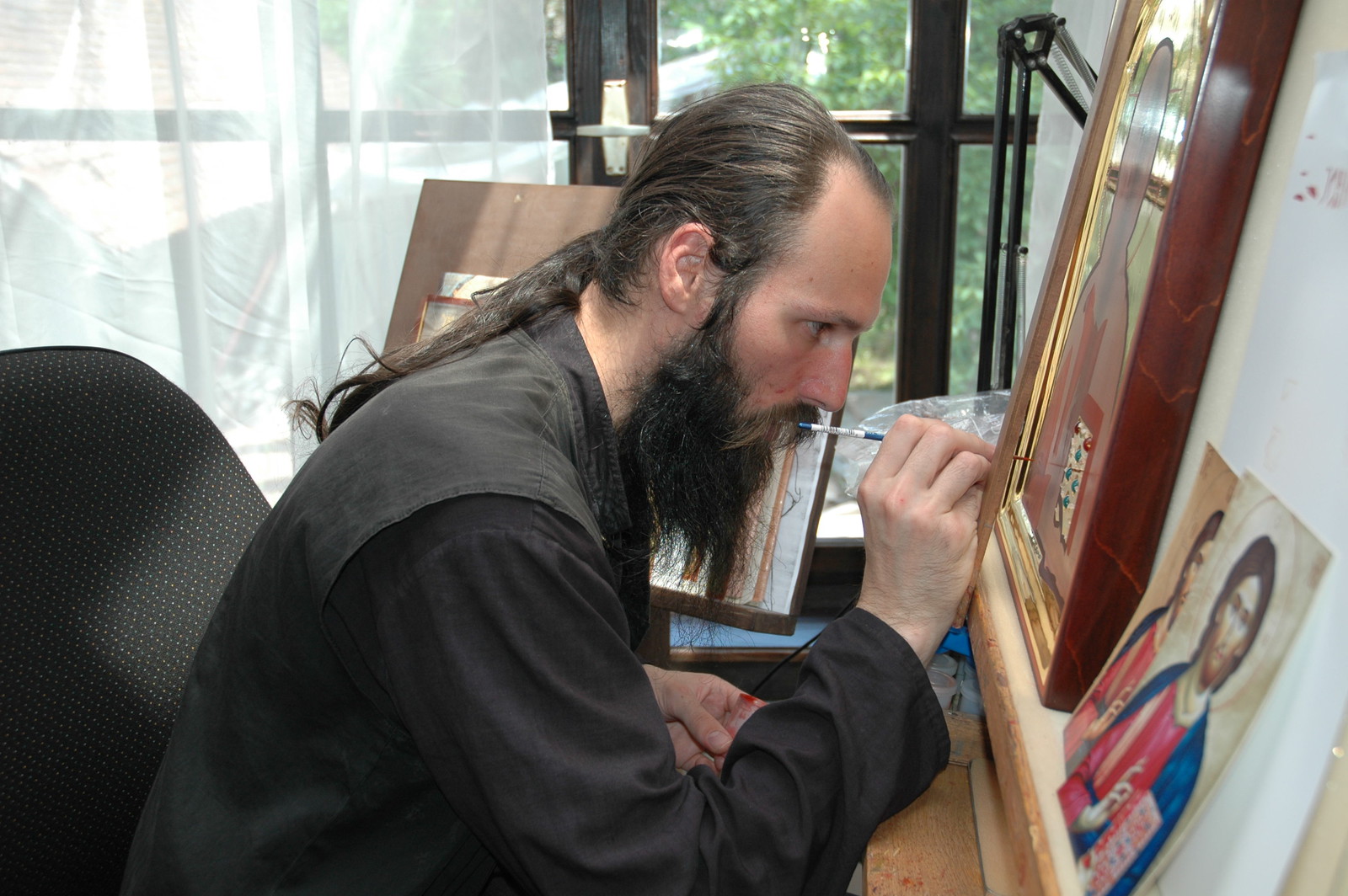 Father Ilarion painting icons 21