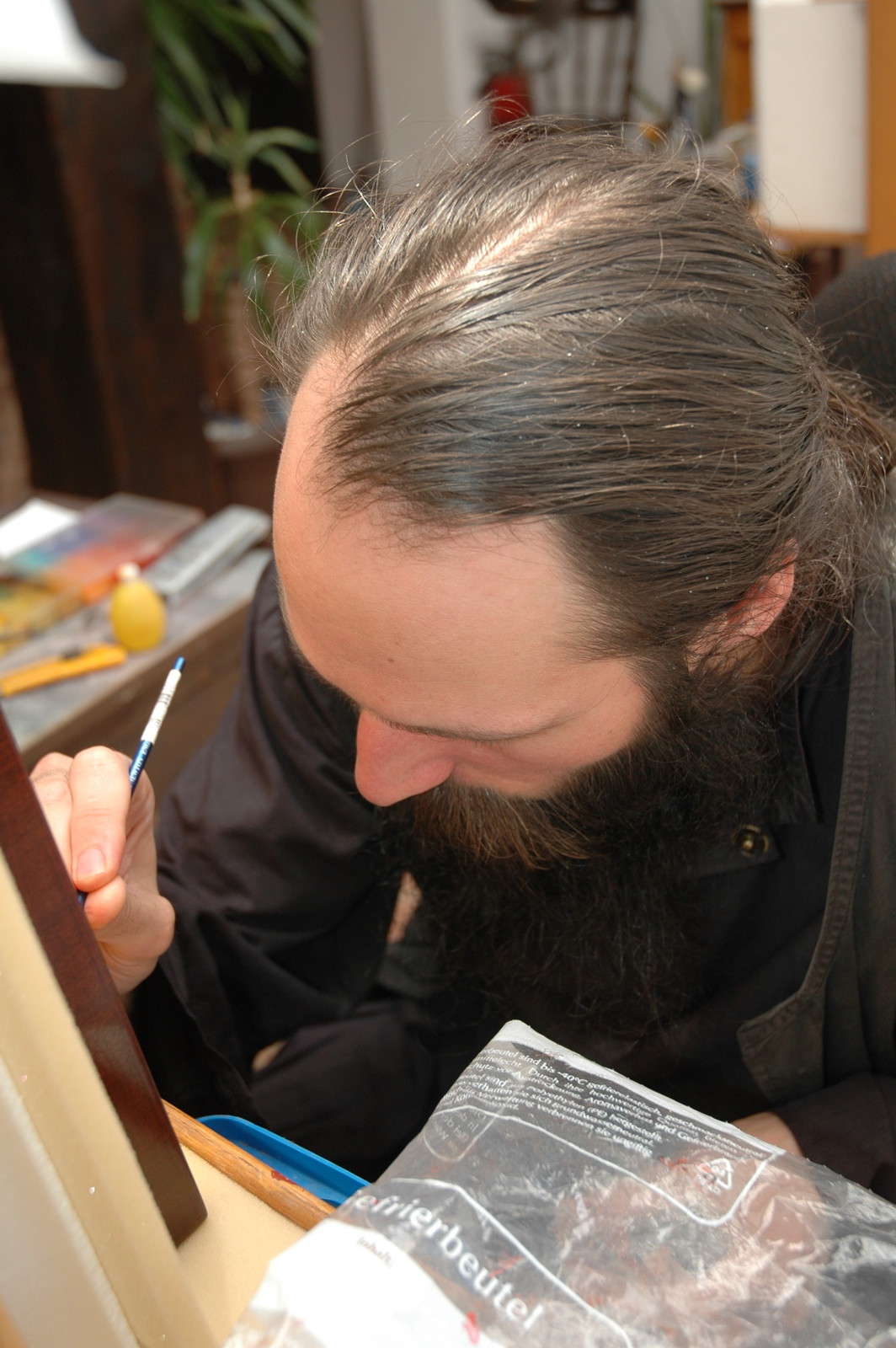 Father Ilarion painting icons 22