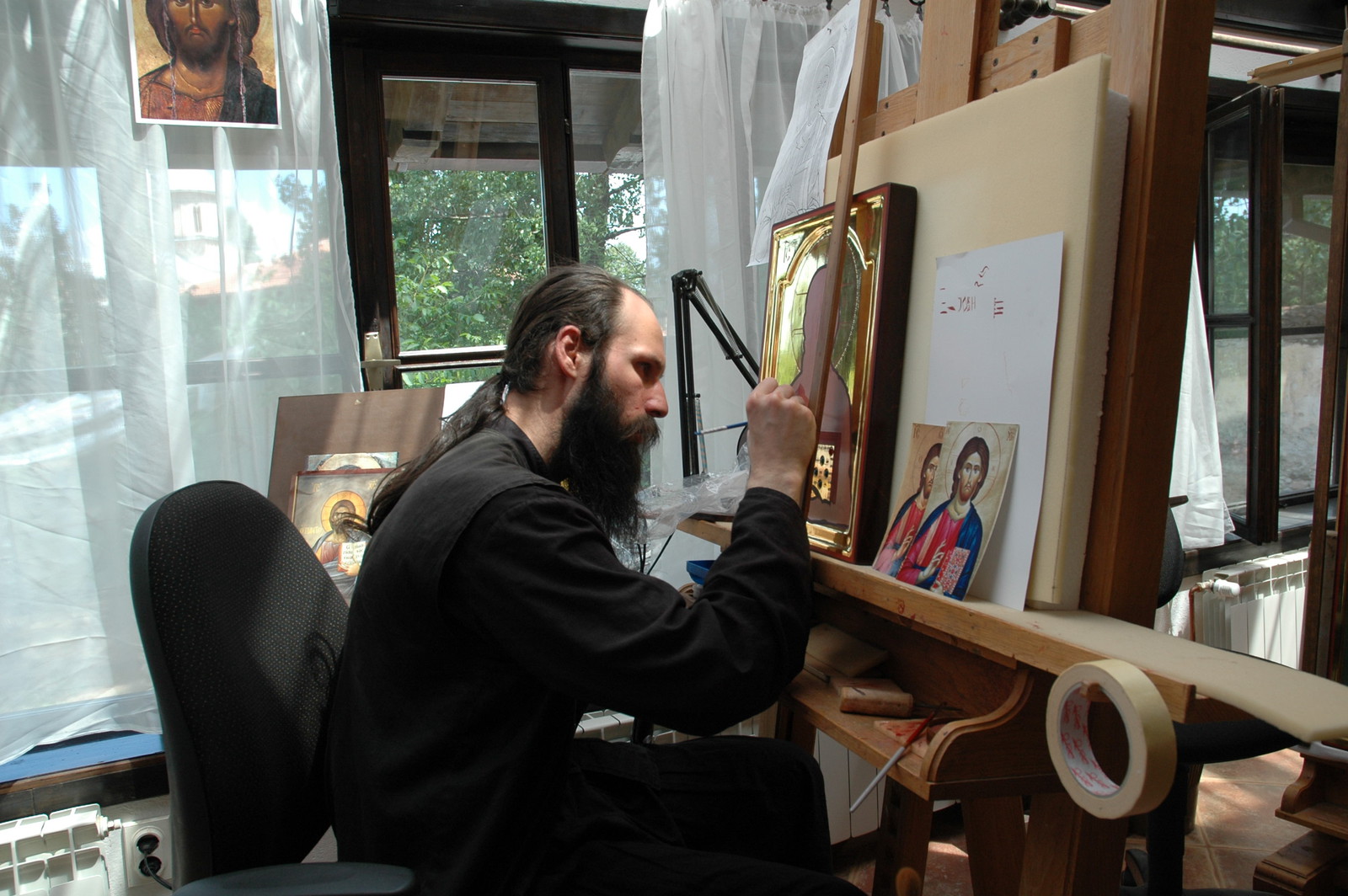 Father Ilarion painting icons 24