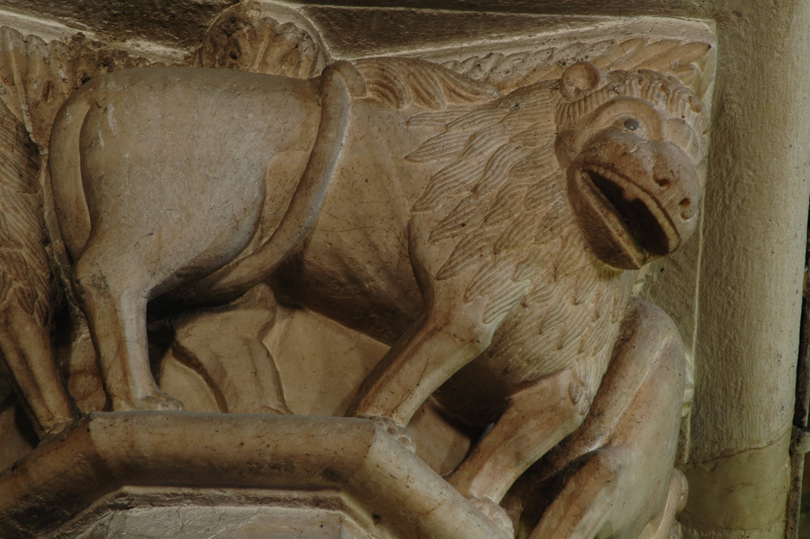 Lions at the narthex column capital 5