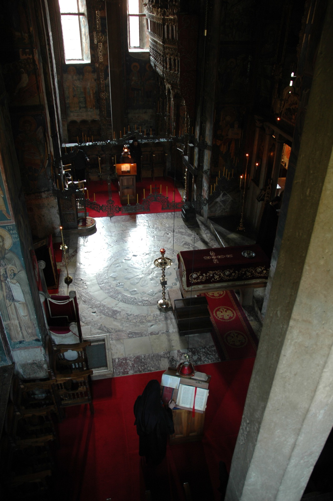 View from the top: choirs and nave