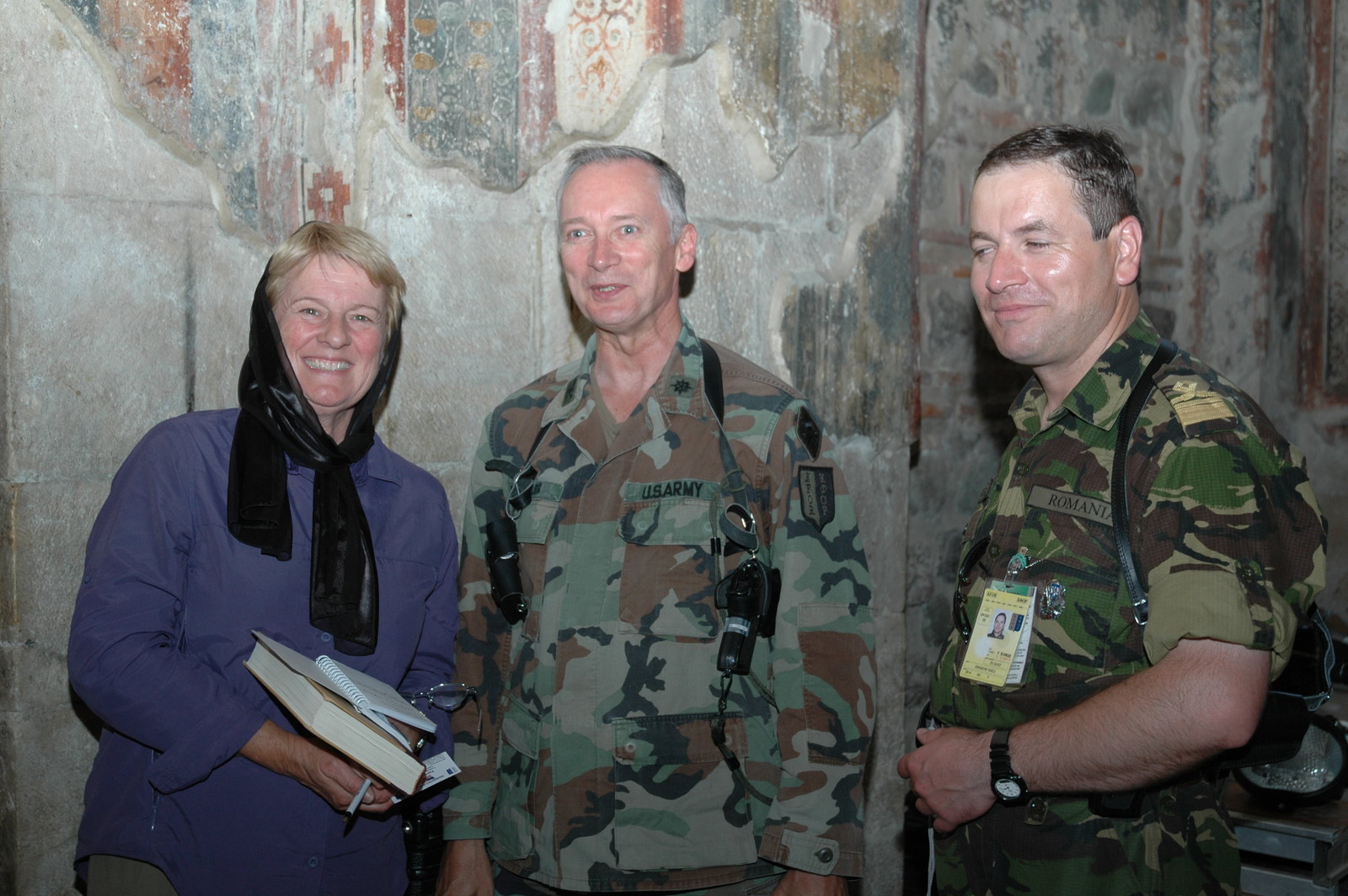 Jen with an American and Romanian KFOR Officers 1