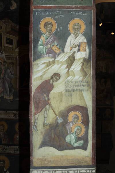 Calendar, St. Chrysanthemum and Darius were buried in a trench, and St. Luka and Marin