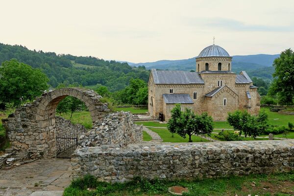 Southwest entrance to the monastery and church