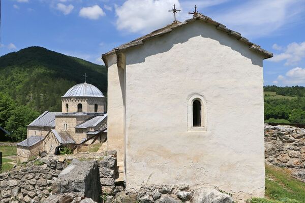 Katholikon and the eastern side of the church of St. Nicholas