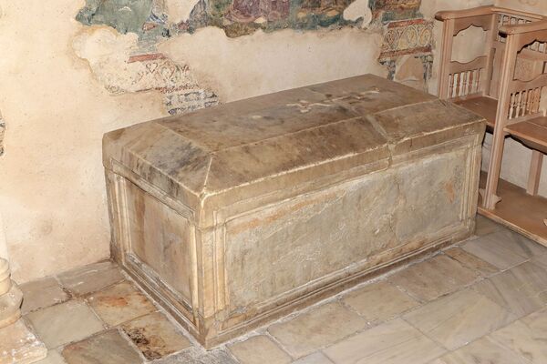 Marble sarcophagus of Serbian Queen Jelena