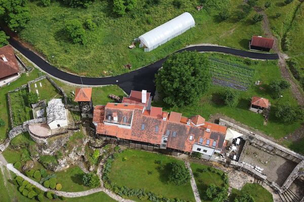 Church of St. Nicholas and the dormitories seen from above