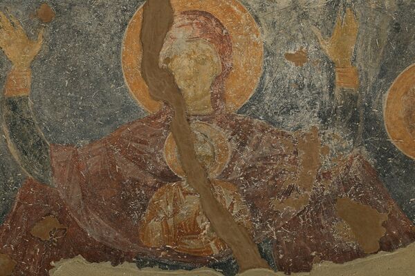 Богородица са дететом и два арханђела, детаљ