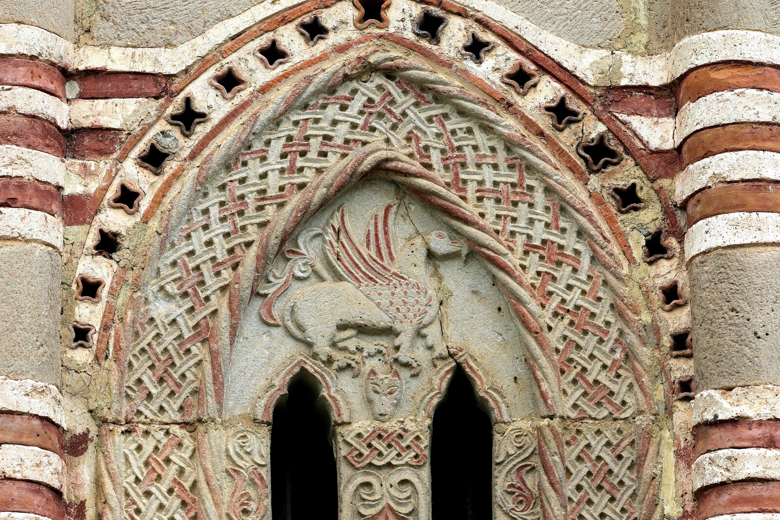 Bifora of the South chantry with a Representation of a Griffin, detail