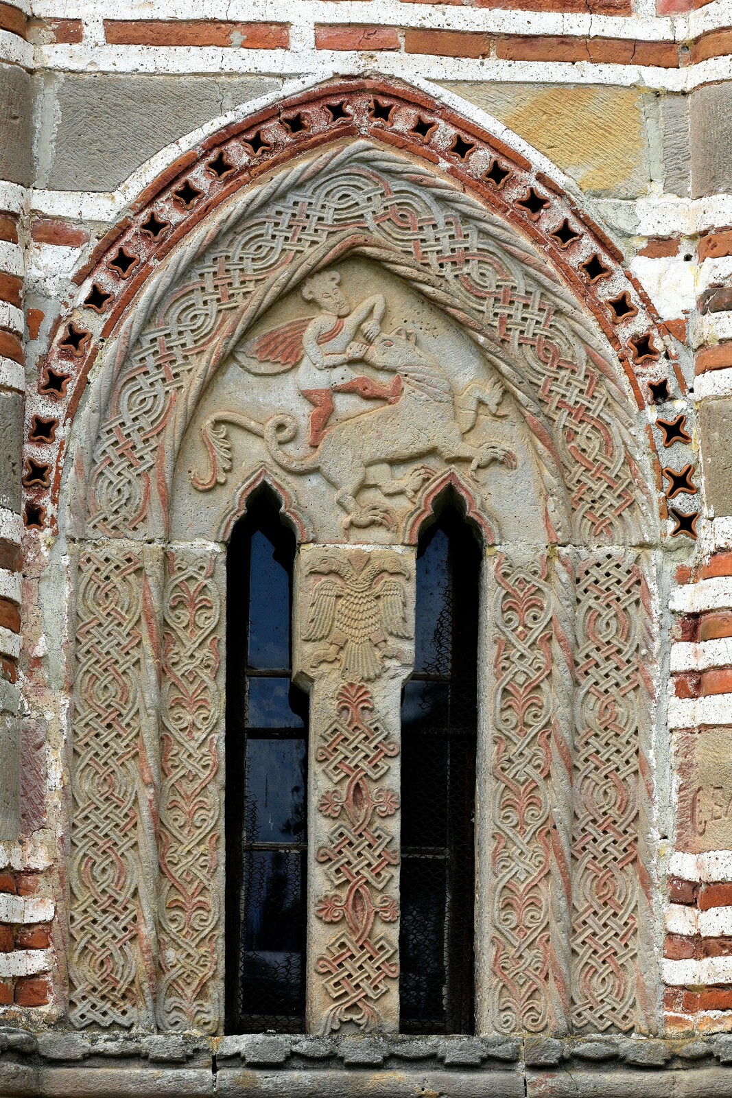 Bifora of the Altar Apse with a Representation of the Battle of Samson and the Lion (?)