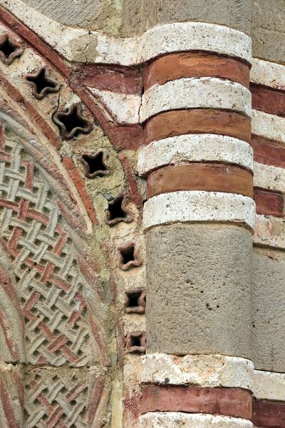 Bifora on the South chantry with a Representation of a Griffin, detail