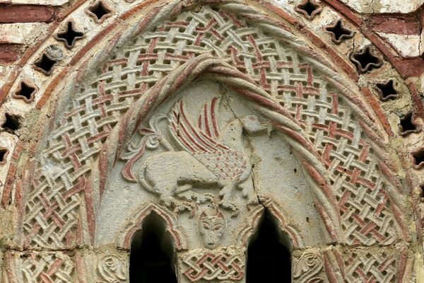 Bifora of the South chantry with a Representation of a Griffin, detail