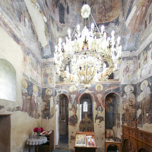 View of the nave and the masonry sanctuary screen