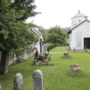 West view of the church and the north section of the church yard