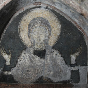Fresco-icon of Virgin Mary Wider than Heaven