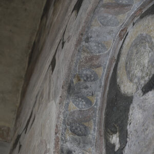 Ornamental band on the lunette above the west entrance