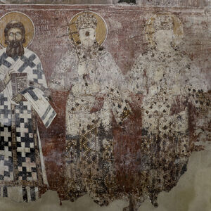 St. Sava of Serbia, King Milutin, King Dušan and unidentified boy