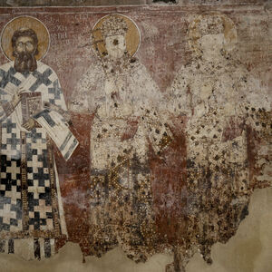 St. Sava of Serbia, King Milutin, King Dušan and unidentified boy