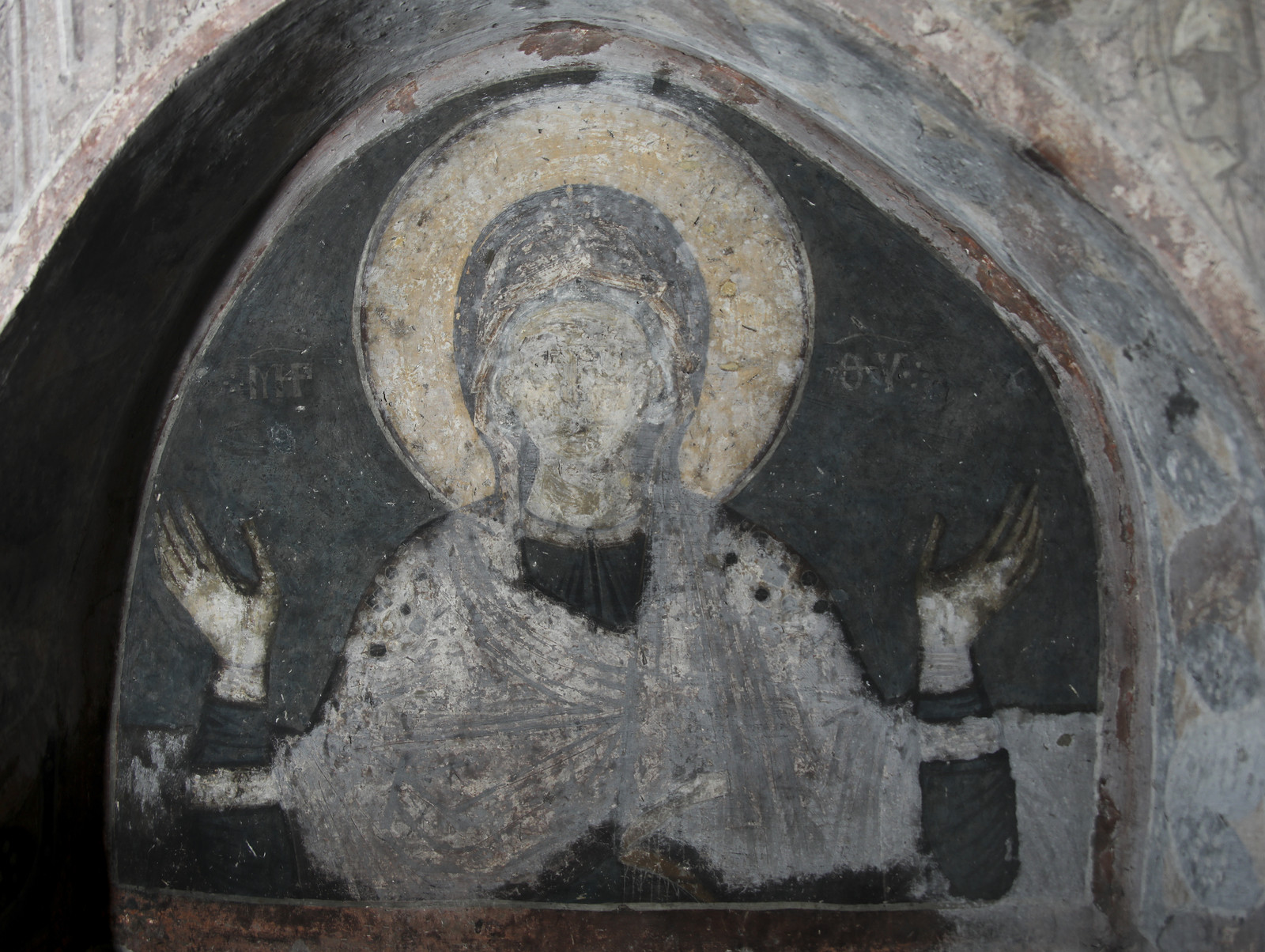 Fresco-icon of Virgin Mary Wider than Heaven
