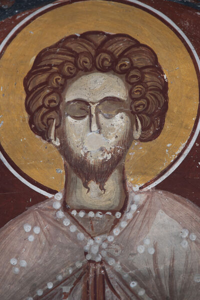 St. Theodore Stratilates in a medallion, detail