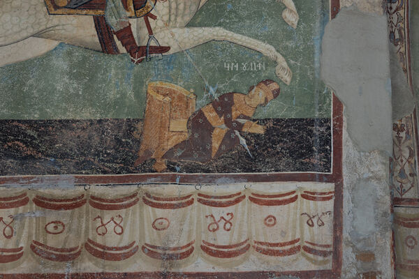 St. Athanasius and St. Mercury killing Emperor Julian, detail