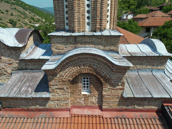 View of the church and surrounding buildings