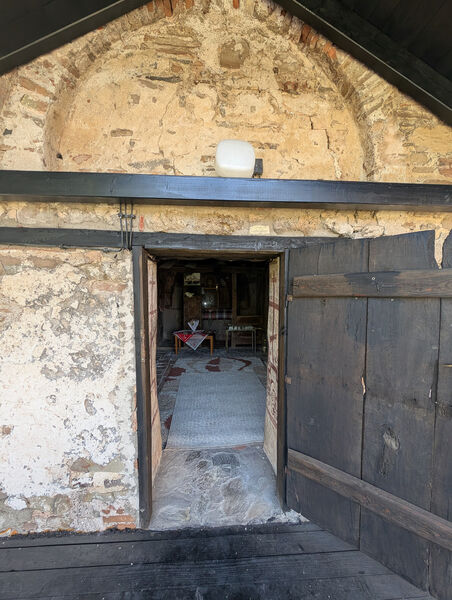 Entrance and west facade of the chapel of St. Nicholas