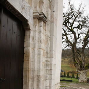 Southern doorjamb of the western portal of the church