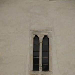 Mullioned window (bifora) on the southern wall of the narthex