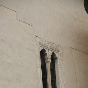 Mullioned window (bifora) on the south wall of the exonarthex