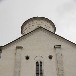 Western facade of the church, upper section