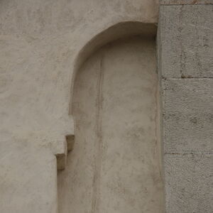 Walled up window on the western facade