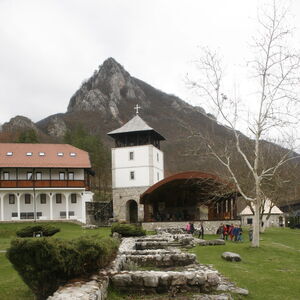 Bell tower and the outdoor stage