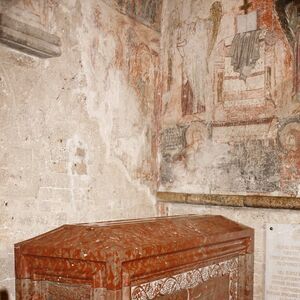 Reconstructed sarcophagus that housed the relics of St Sava