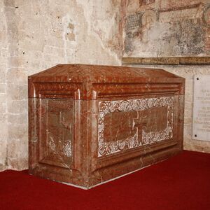 Reconstructed sarcophagus that housed the relics of St Sava