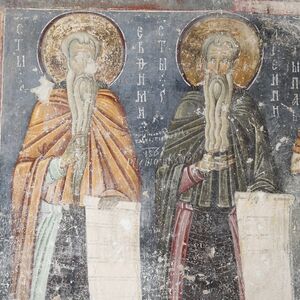 Sts. Euthymius and Arsenius, detail