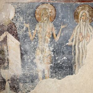 Unidentified megaloschemos saint, Sts. Onuphrius and Macarius
