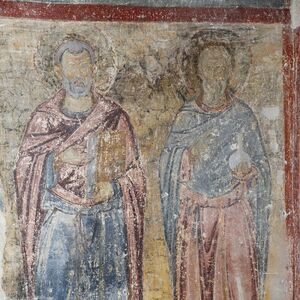 Unidentified saint and St. Damian