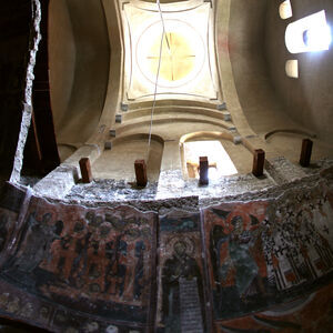 Upstairs quarters and downstairs fresco paintings