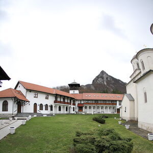 View of the church and eastern dormitory