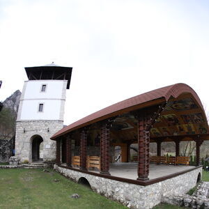 Bell tower and the outdoor stage